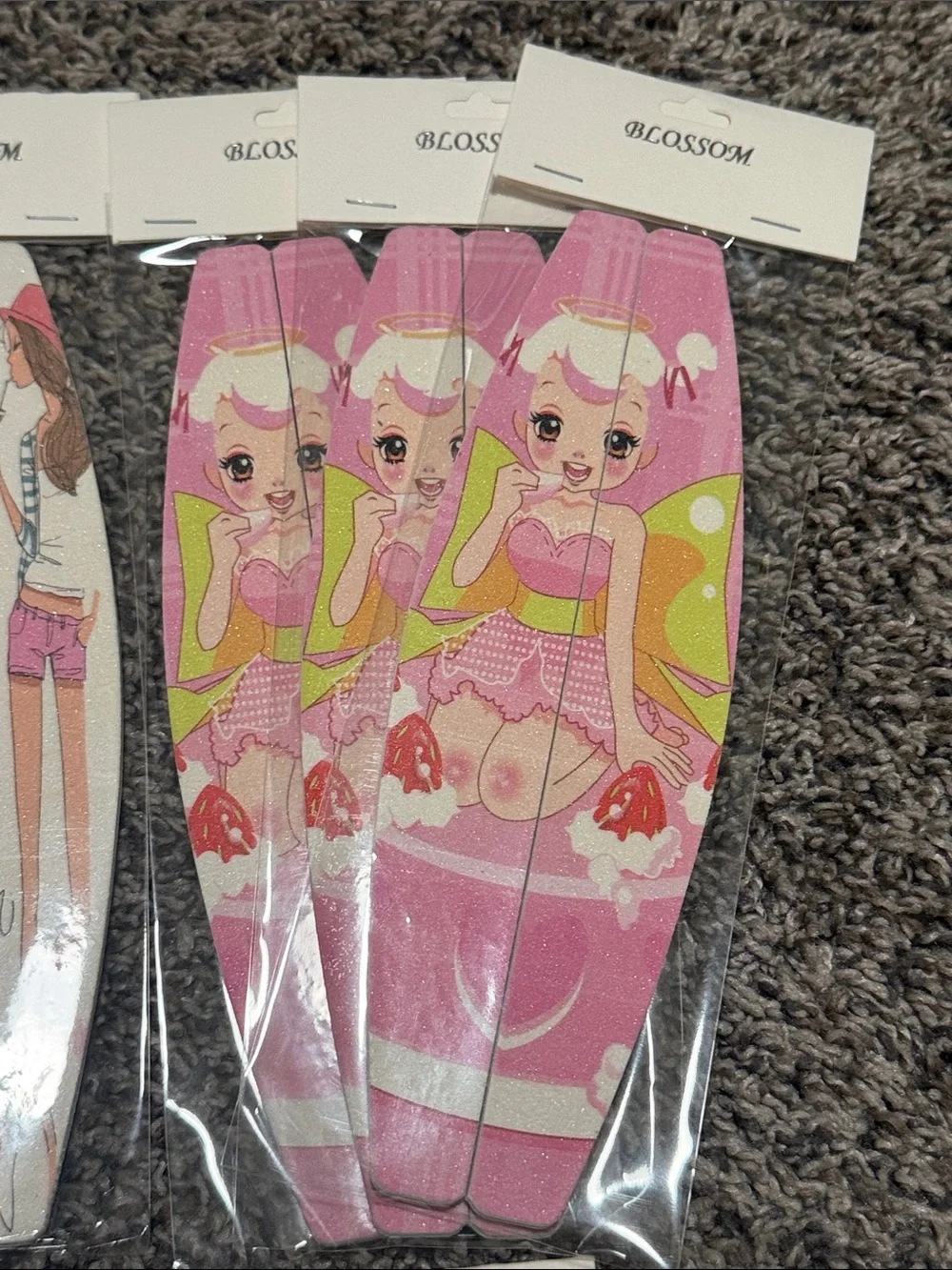 Blossom Pink Graphic Nail Files - 12 Packs of 2 Files (24 Files Total)
